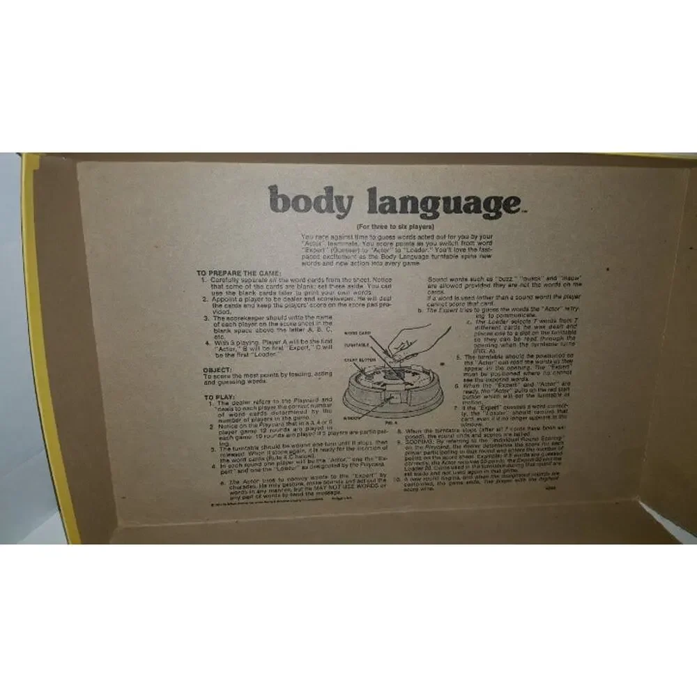 Vintage 1975 MB Body Language Board Game Lucille Ball Party Pantomime Word Game